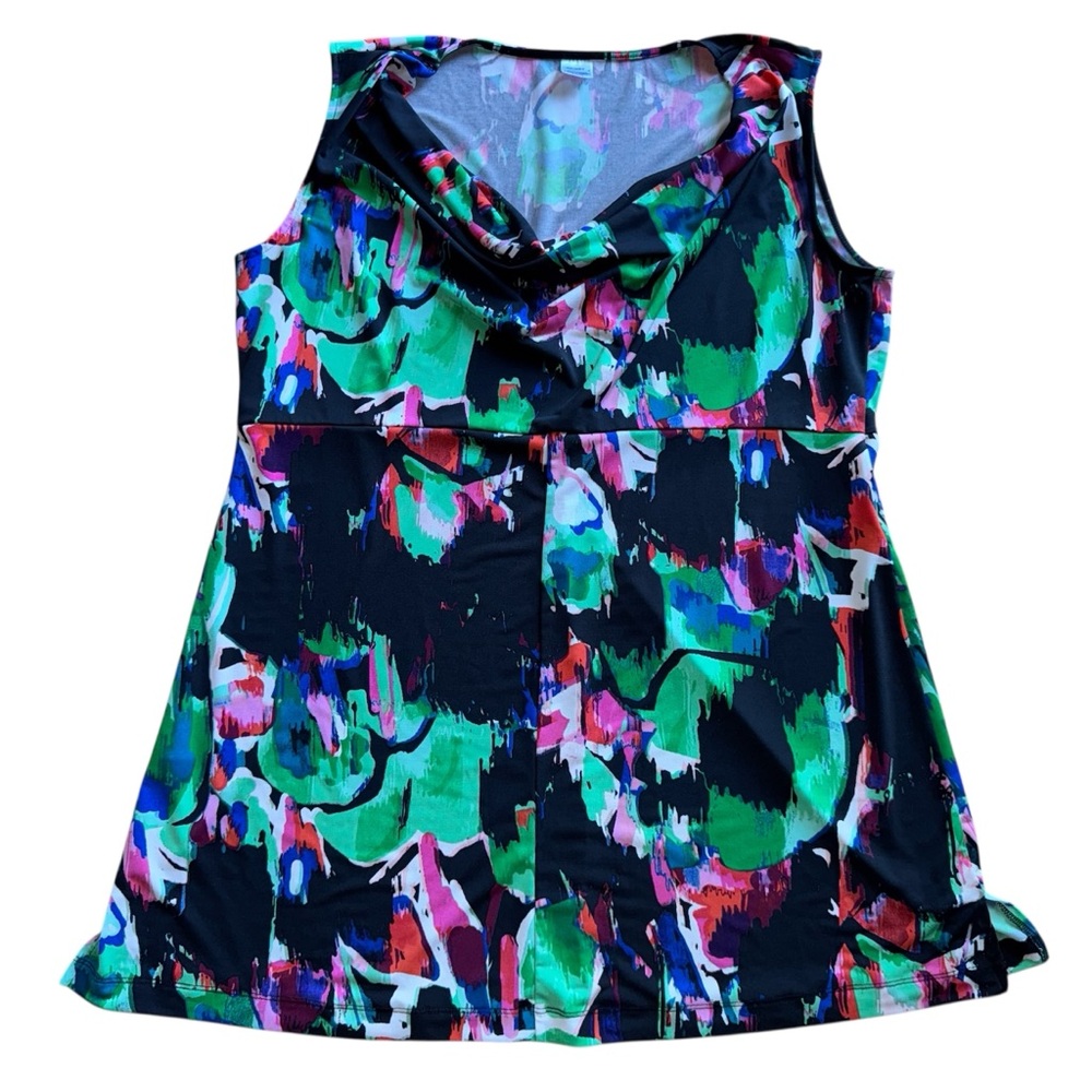 Jockey Ladies Sleeveless Tunic Top Blouse Size Large Multicolored